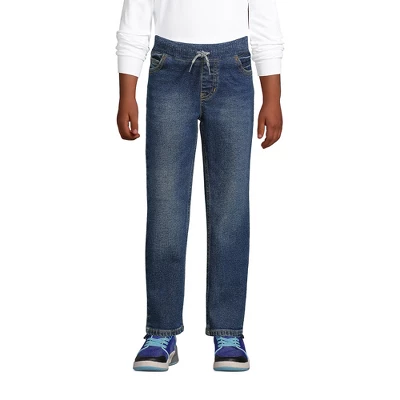 Lands' End Boys Slim Iron Knee Stretch Pull On Denim Jeans 2 Lands' End Boys Slim Iron Knee Stretch Pull On Denim Jeans - Image 2