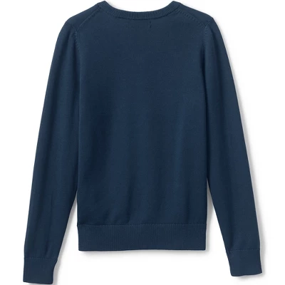 Lands' End School Uniform Boys Cotton Modal Fine Gauge V-neck Sweater 1 Lands' End School Uniform Boys Cotton Modal Fine Gauge V-neck Sweater