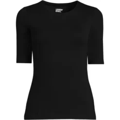 Lands' End Women's Elbow Sleeve Lightweight Jersey Crew Neck Top -Clothing store GUEST 03ca500d 4f77 4d83 91ec c9ada88897de