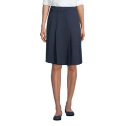 Lands' End Lands' End School Uniform Women's Ponte Pleat Skirt