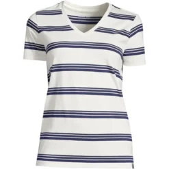 Lands' End Women's Relaxed Supima Cotton Short Sleeve V-Neck T-Shirt -Clothing store GUEST 064647c4 493e 4e07 8918 2223a986d886