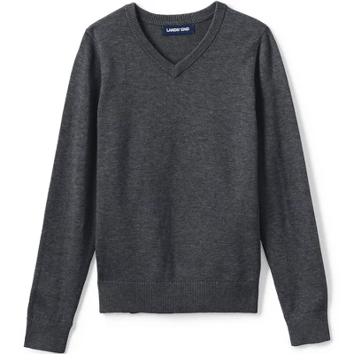 Lands' End School Uniform Boys Cotton Modal Fine Gauge V-neck Sweater 4 Lands' End School Uniform Boys Cotton Modal Fine Gauge V-neck Sweater - Image 4