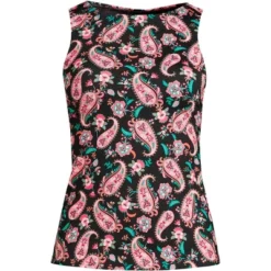 Lands' End Women's Long Chlorine Resistant High Neck UPF 50 Sun Protection Modest Tankini Swimsuit Top -Clothing store GUEST 07a9399f 9d32 4728 9f03 dfc7be89331a