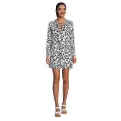 Lands' End Women's Cotton Jersey V-neck Tunic Swim Cover-up Shirtdress -Clothing store GUEST 09432662 8923 4940 9e62 4f6b738abce7