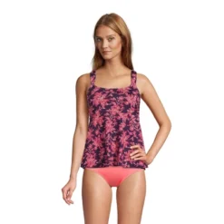 Lands' End Women's Mastectomy Flutter Scoop Neck Tankini Top Comfort Adjustable Straps -Clothing store GUEST 099ba011 1dd0 4ec3 905d cfb00f251461