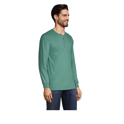 Lands' End Men's Super-T Long Sleeve Henley Shirt 2 Lands' End Men's Super-T Long Sleeve Henley Shirt - Image 2