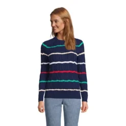 Lands' End Women's Cotton Cable Drifter Crewneck Sweater -Clothing store GUEST 0c9d6210 c249 4ea2 95c5 bffd9de609d0