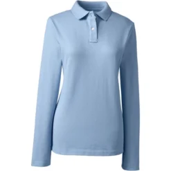 Lands' End School Uniform Women's Long Sleeve Feminine Fit Mesh Polo Shirt -Clothing store GUEST 0cd95928 aed4 47be be1c 9da1ec754daf