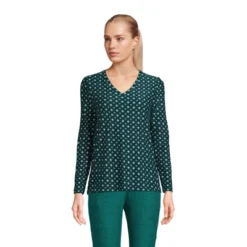 Lands' End Women's Long Sleeve Performance V-Neck Top