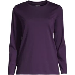 Lands' End Women's Relaxed Supima Cotton Long Sleeve Crewneck T-Shirt -Clothing store GUEST 0d32bcea 3d71 4d90 af0c cd3dd9471381