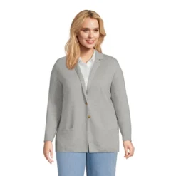 Lands' End Women's Fine Gauge Cotton Button Front Blazer Sweater -Clothing store GUEST 0df3b859 50b9 4875 8b87 c54ed5c3cd97