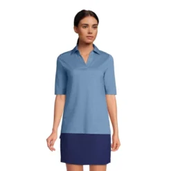 Lands' End Women's Performance Elbow Sleeve Pique Polo -Clothing store GUEST 0f3476ec ed14 40ca bd2c 823f780862e8