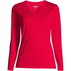 Lands' End Women's Relaxed Supima Cotton Long Sleeve V-Neck T-Shirt -Clothing store GUEST 0f38eb05 16ba 454f 8e2f 1fafa7233f66