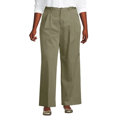 Lands' End Women's High Rise Crisp Poplin Chino Wide Leg Pants 4 Lands' End Women's High Rise Crisp Poplin Chino Wide Leg Pants - Image 4
