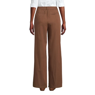 Lands' End Women's High Rise Crisp Poplin Chino Wide Leg Pants 1 Lands' End Women's High Rise Crisp Poplin Chino Wide Leg Pants
