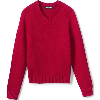 Lands' End School Uniform Kids Cotton Modal V-neck Sweater 6 Lands' End School Uniform Kids Cotton Modal V-neck Sweater - Image 6