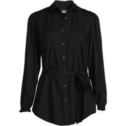 Lands' End Women's Rayon Tie Waist Shirt -Clothing store GUEST 15bfe945 7040 4ea3 9be1 99f9ec7a5186
