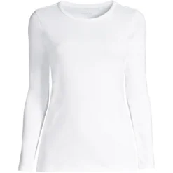 Lands' End Women's Tall All Cotton Long Sleeve Crewneck T-Shirt -Clothing store GUEST 15e5fe73 cace 4a6e a6b2 ec20edf462cb