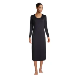 Lands' End Women's Supima Cotton Long Sleeve Midcalf Nightgown -Clothing store GUEST 1755b1c1 d5d9 44af ac7e 0adddb0d0071