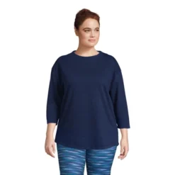 Lands' End Women's Serious Sweats 3/4 Sleeve Funnel Neck Top -Clothing store GUEST 18f7bbee 7a2d 486a be09 a491267cd6e3