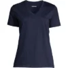 Lands' End Women's Relaxed Supima Cotton Short Sleeve V-Neck T-Shirt