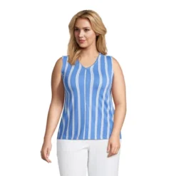 Lands' End Women's Light Weight Trimmed Tank Top -Clothing store GUEST 1aca4de0 ebec 4d77 a8e8 a0d17684543b