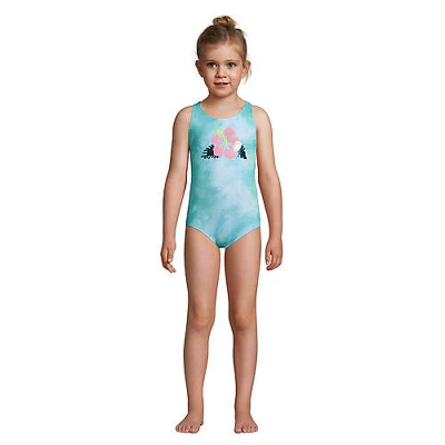 Lands' End Girls Plus Sequin Graphic UPF 50 Tugless One Piece 1 Lands' End Girls Plus Sequin Graphic UPF 50 Tugless One Piece
