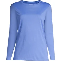 Lands' End Women's Relaxed Supima Cotton Long Sleeve Crewneck T-Shirt -Clothing store GUEST 1b920e8a 5c4c 412c a31e 4f2141ac5c44
