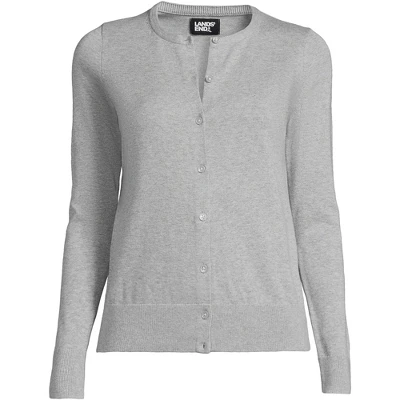 Lands' End Women's Fine Gauge Cotton Cardigan Sweater 8 Lands' End Women's Fine Gauge Cotton Cardigan Sweater - Image 8