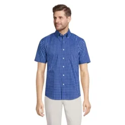 Lands' End Men's Short Sleeve Traditional Fit Comfort-First Shirt With Coolmax -Clothing store GUEST 1dedf037 deb3 4ba7 8c08 367ef59dcbaf