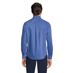 Lands' End Men's Traditional Fit Comfort-First Shirt With Coolmax Printed