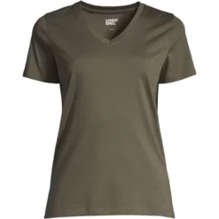 Lands' End Women's Relaxed Supima Cotton Short Sleeve V-Neck T-Shirt -Clothing store GUEST 2079fc3c bd6d 4a0b 8bec f19338062f60