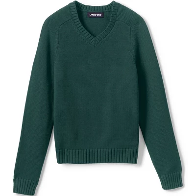 Lands' End School Uniform Kids Cotton Modal V-neck Sweater 3 Lands' End School Uniform Kids Cotton Modal V-neck Sweater - Image 3
