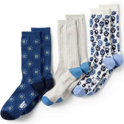 Lands' End Women's 3-Pack Seamless Pattern Crew Socks -Clothing store GUEST 215481c8 7207 4730 979c 7a6876b2c995