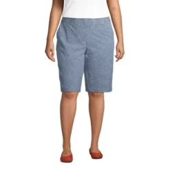 Lands' End Women's Plus Size Mid Rise Elastic Waist Pull On 12" Knockabout Chino Bermuda Shorts -Clothing store GUEST 2171a3c6 e1d7 48f4 bef8 30b910552255
