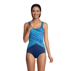 Lands' End Women's Long Chlorine Resistant Scoop Neck Soft Cup Tugless Sporty One Piece Swimsuit -Clothing store GUEST 24eee746 540b 45bb bae9 200a96453fa2