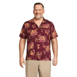 Lands' End Men's Traditional Fit Short Sleeve Camp Collar Hawaiian Shirt -Clothing store GUEST 2586a266 5ce6 4042 a617 13989a1ddd96