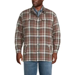 Lands' End Men's Traditional Fit High Pile Fleece Lined Flannel Shirt Jacket -Clothing store GUEST 25ac9d55 430d 48dc b089 b6b821adc905