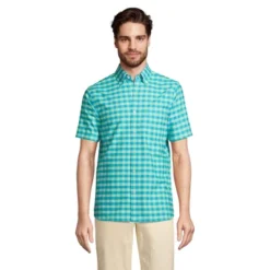 Lands' End Lands' End Men's Traditional Fit Short Sleeve Comfort-First Sail Rigger Oxford Shirt -Clothing store GUEST 25caf6a0 d9e0 4889 9a50 b986fdba5a02