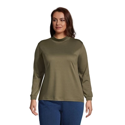 Lands' End Women's Long Sleeve Supima Mock Turtleneck 9 Lands' End Women's Long Sleeve Supima Mock Turtleneck - Image 9
