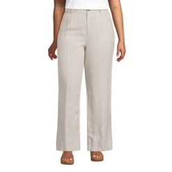 Lands' End Women's High Rise Elastic Back Wide Leg Linen Pleated Pants -Clothing store GUEST 27ab71e1 c748 4c05 b5a6 55cc2aac0348