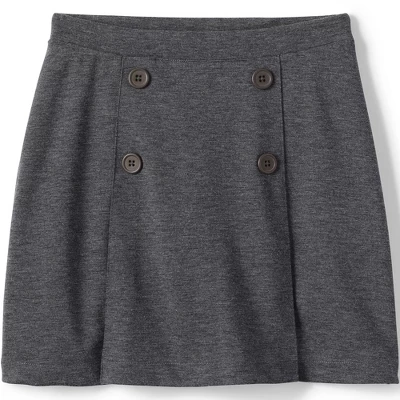 Lands' End Lands' End School Uniform Girls Ponte Button Front Skort 4 Lands' End Lands' End School Uniform Girls Ponte Button Front Skort - Image 4