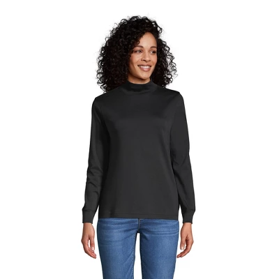 Lands' End Women's Long Sleeve Supima Mock Turtleneck 3 Lands' End Women's Long Sleeve Supima Mock Turtleneck - Image 3