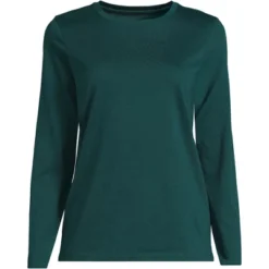 Lands' End Women's Relaxed Supima Cotton Long Sleeve Crewneck T-Shirt -Clothing store GUEST 2a799436 ef7b 4ea3 91a1 8887b7857344