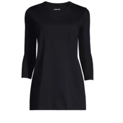Lands' End Women's 3/4 Sleeve Supima Cotton Crewneck Tunic -Clothing store GUEST 2a9ee25a 629b 4fce 8bfa 06361972699b