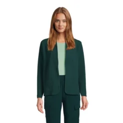 Lands' End Women's Long Sleeve Textured Pique Cardigan