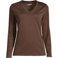 Lands' End Women's Relaxed Supima Cotton Long Sleeve V-Neck T-Shirt -Clothing store GUEST 2c5a2d4e 9852 4f19 a1fe 9321fceb046e