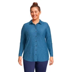 Lands' End Women's Long Sleeve Soft Performance Roll Tab Tunic -Clothing store GUEST 30915d2e a4b5 4e51 ba26 01bd1d051e6f