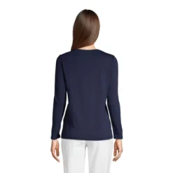 Lands' End Women's Tall Relaxed Supima Cotton Long Sleeve Crewneck T-Shirt