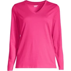 Lands' End Women's Relaxed Supima Cotton Long Sleeve V-Neck T-Shirt -Clothing store GUEST 321ae82a 6348 407e b2ec d802a783f2db